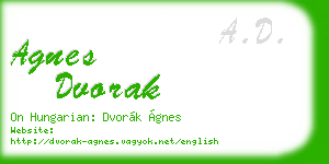 agnes dvorak business card